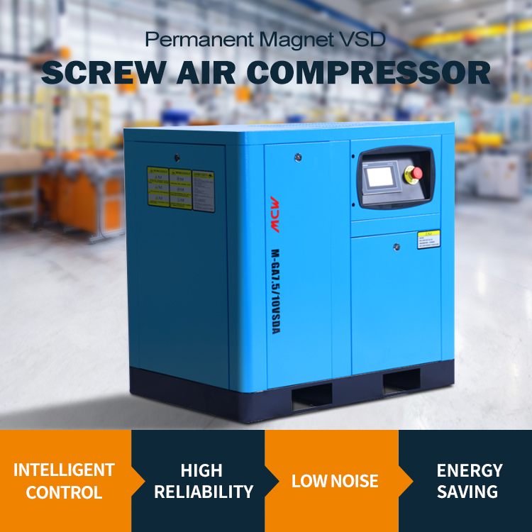7.5-132KW CE Certified Variable Speed Rotary Screw Air Compressor  - Industrial Grade