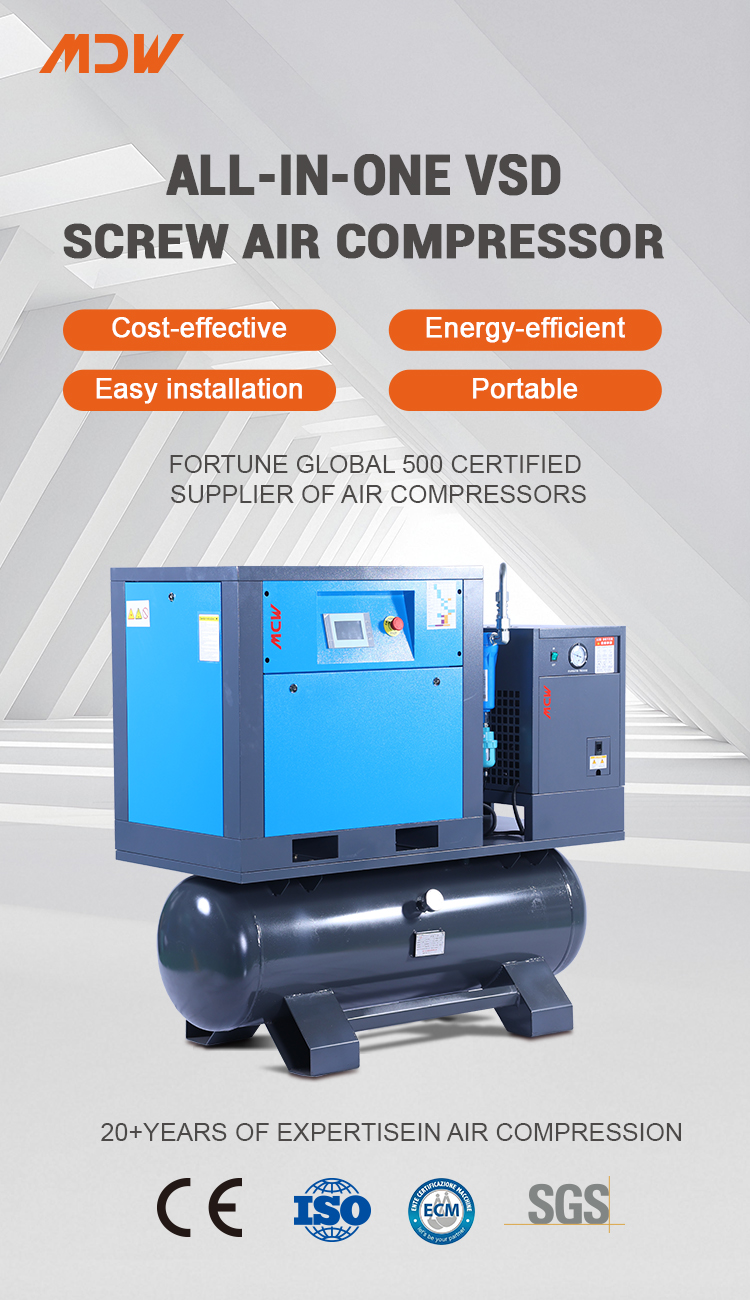 MDW 4 IN 1 Energy Saving air Compressor All in One Screw air Compressor&nbsp;