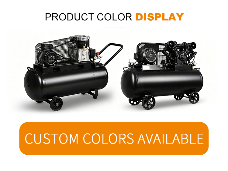 7HP AC Powered Belt Driven Oil-Free Air Cooled Piston Air Compressor 70L 8bar Portable Industrial