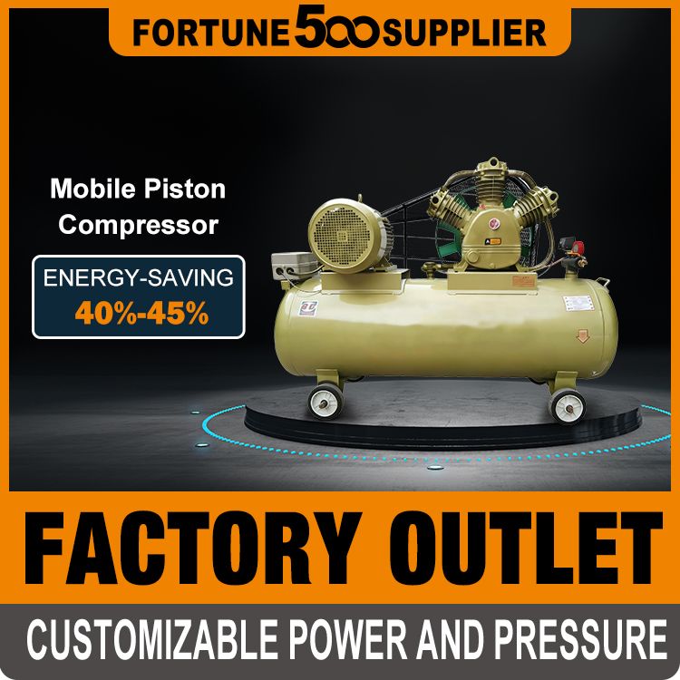 Energy Saving Belt Driven Piston Air Compressor 0.25-2.0m³/min 8-30Bar CE ISO Factory Direct Industrial Heavy Duty Compressor