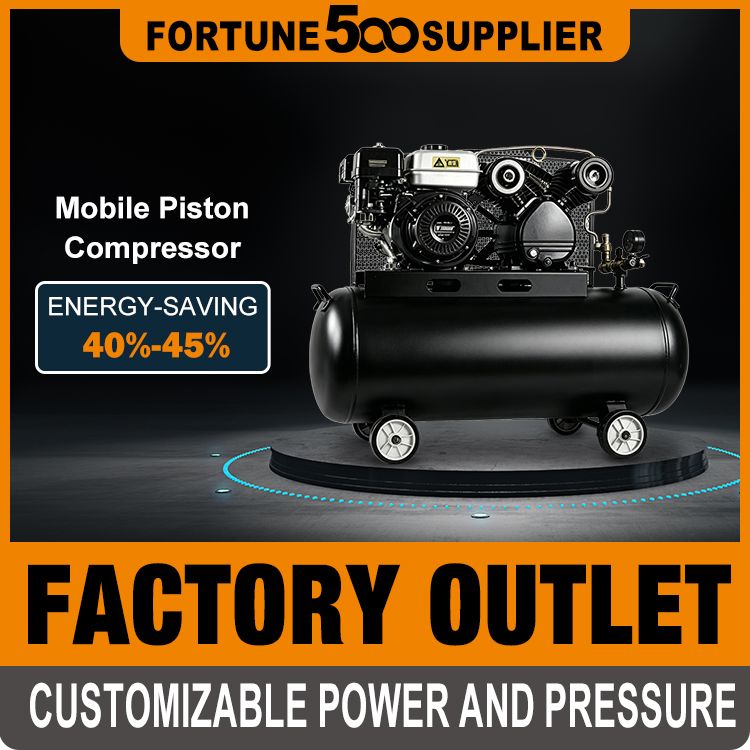 7HP AC Powered Belt Driven Oil-Free Air Cooled Piston Air Compressor 70L 8bar Portable Industrial